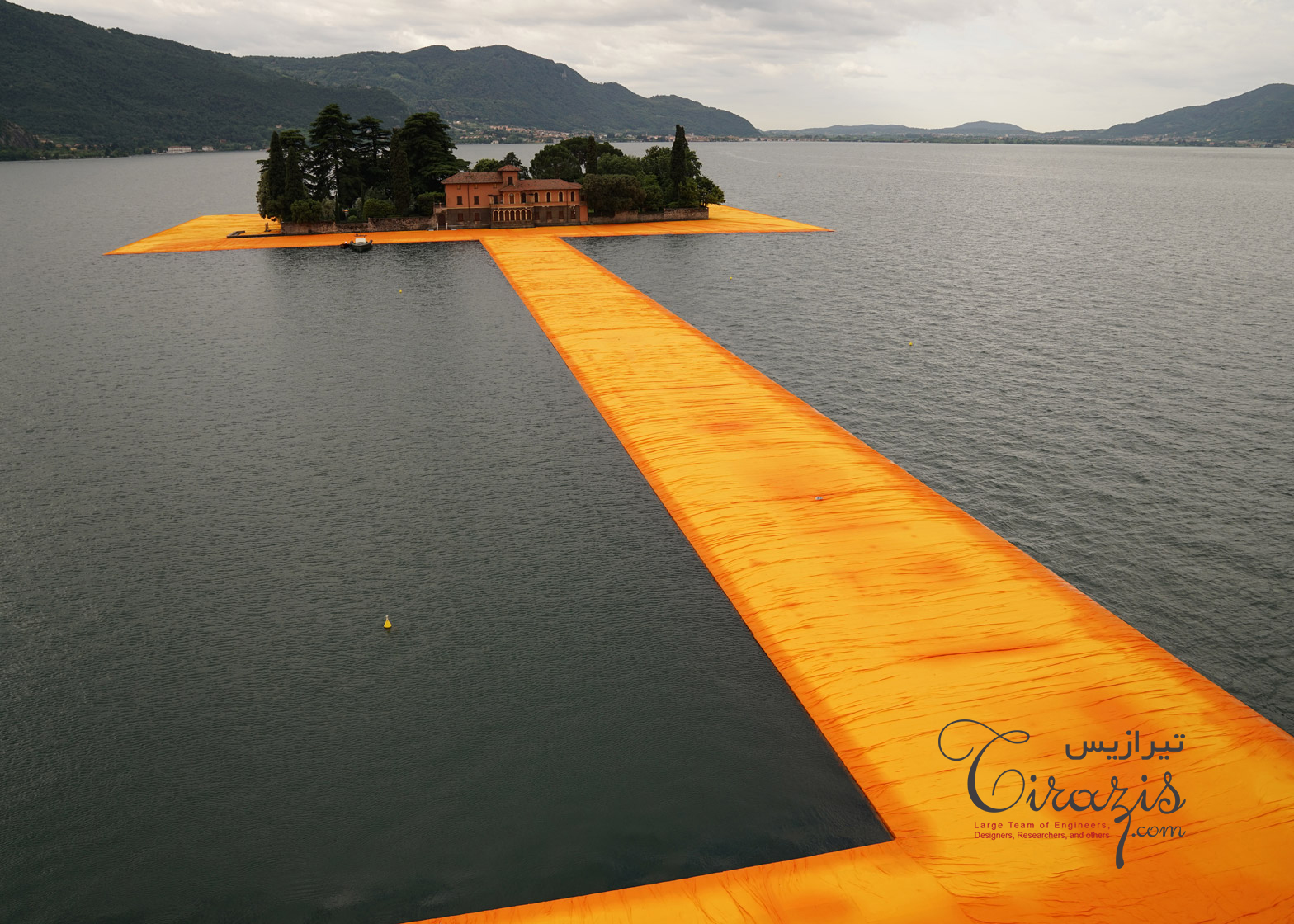 طراحی اسکله شناور دریاچه آیزئو ایتالیا 