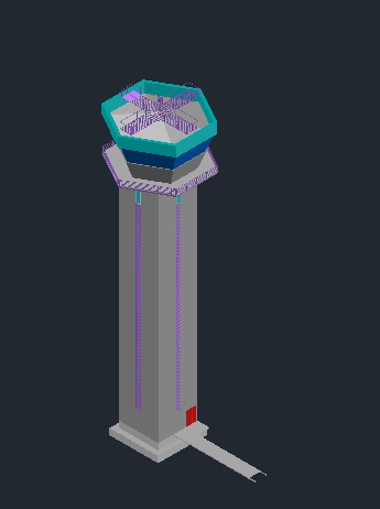 طراحی سه بعدی برج کنترل فرودگاه